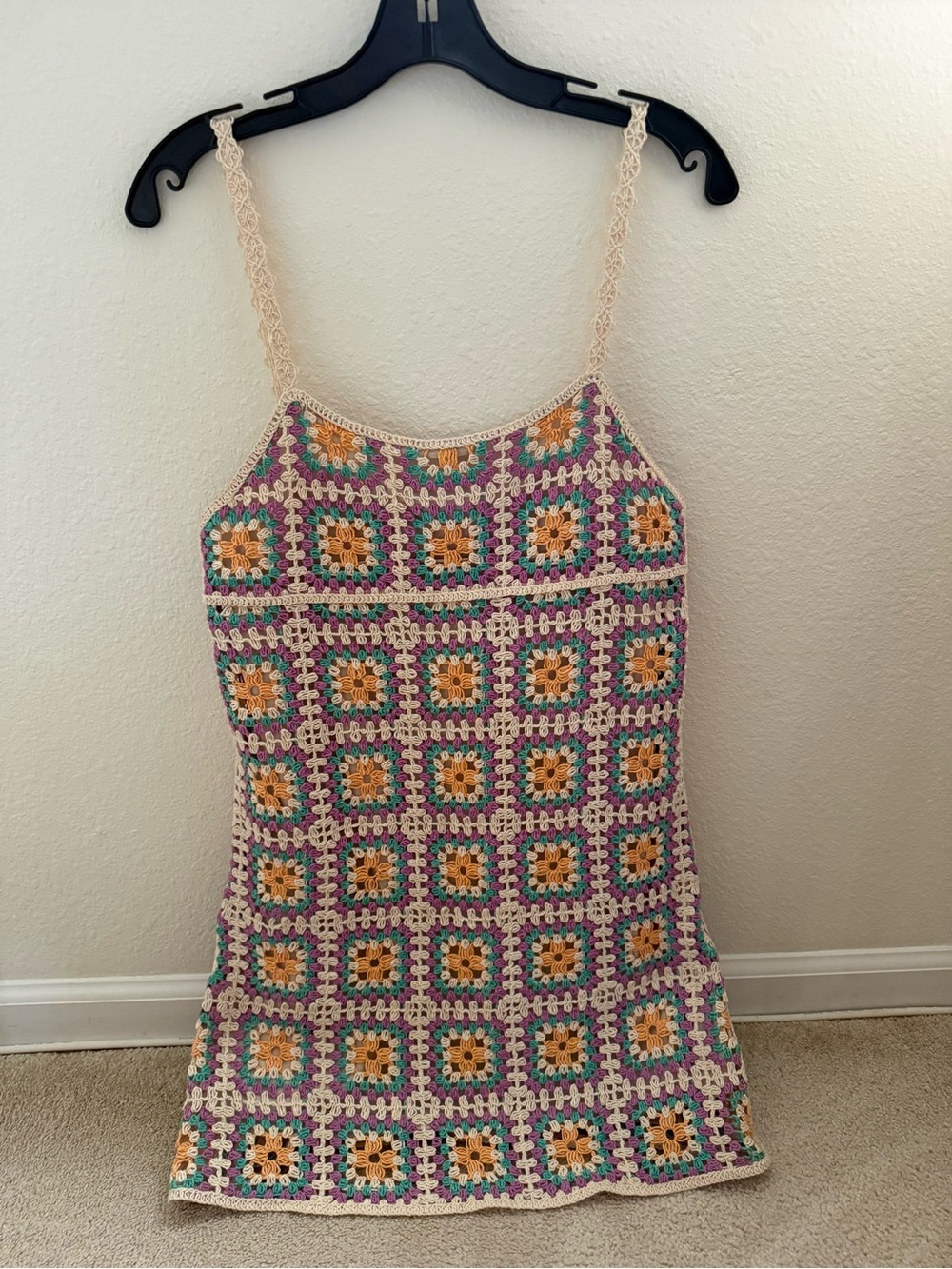 Zara Crochet Multicolor Mini Dress, Small